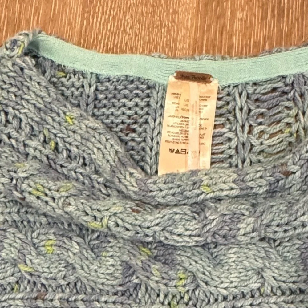 NEW FREE PEOPLE HONEY CABLE PULLOVER SIREN BLUE WOMENS SWEATER‎   SIZE XS  NWOT